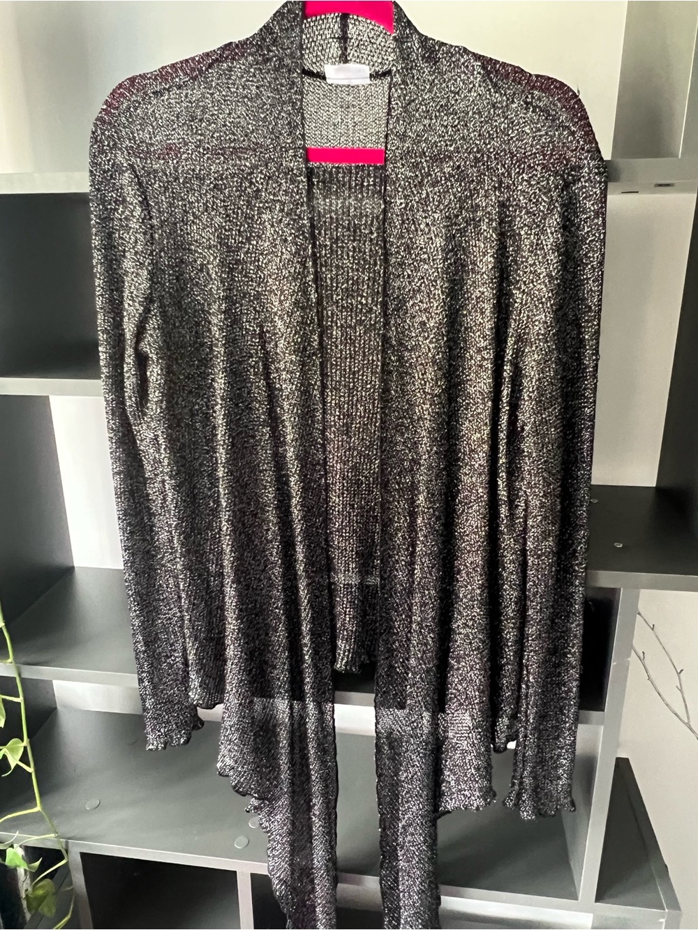 🛍️Sparkle Open-Front Women's Cardigan - Black - Picture 2 of 7